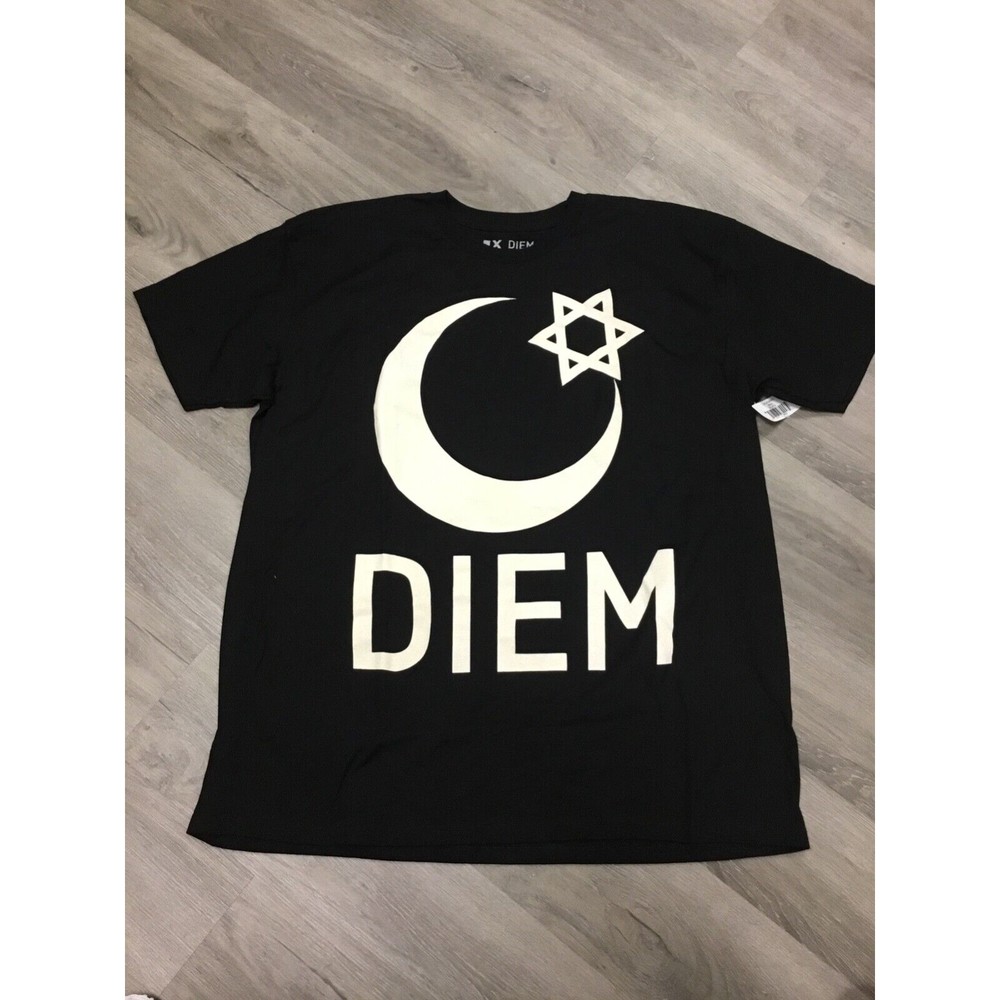 DIEM BLACK & CREAM MENS SHORT SLEEVE T-SHIRT SIZE 2XL NEW